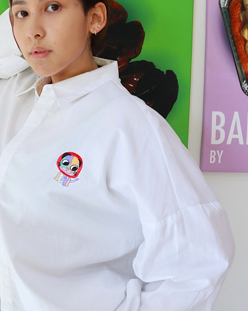 RAVITTI JAPANDI SHIRT - 女襯衫 - 棉．麻 白色