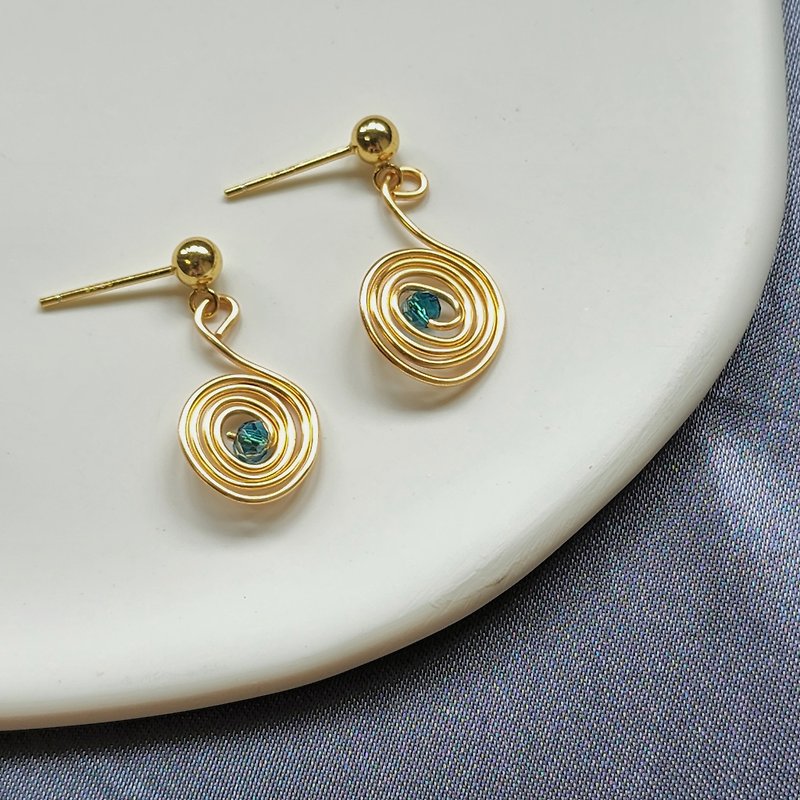 925 Silver Gold Plated Round Cake Earrings - Earrings & Clip-ons - Sterling Silver Gold
