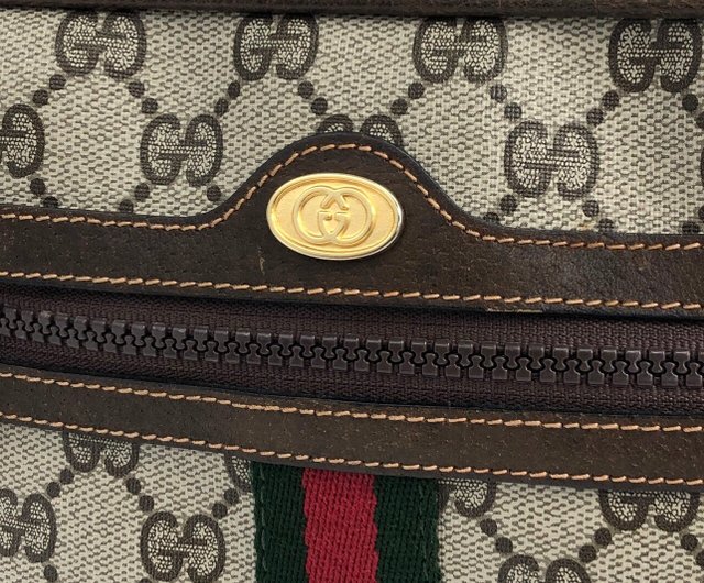 日本直送 名牌中古包 】GUCCI グッチ ショルダーバッグ ベージュ GGロゴ PVC レザー シェリーライン vintage オールド  42gtg3 - ショップ VintageShop solo ショルダーバッグ - Pinkoi