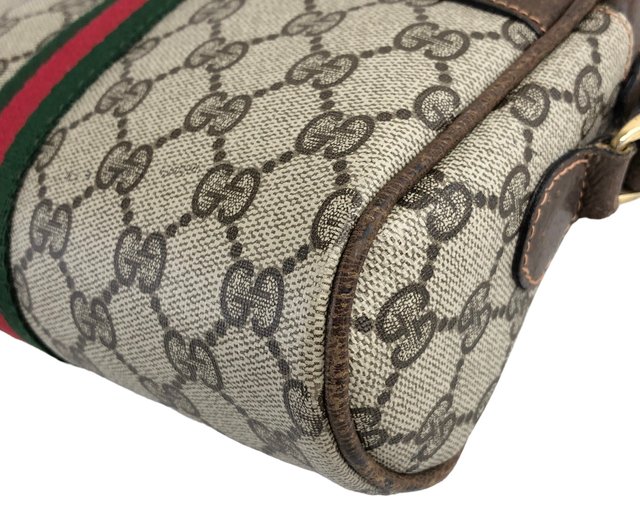 日本直送 名牌中古包 】GUCCI グッチ ショルダーバッグ ベージュ GGロゴ PVC レザー シェリーライン vintage オールド  42gtg3 - ショップ VintageShop solo ショルダーバッグ - Pinkoi