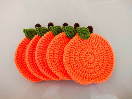 Kumpoo.shoes Coaster Pumpkin Crochet