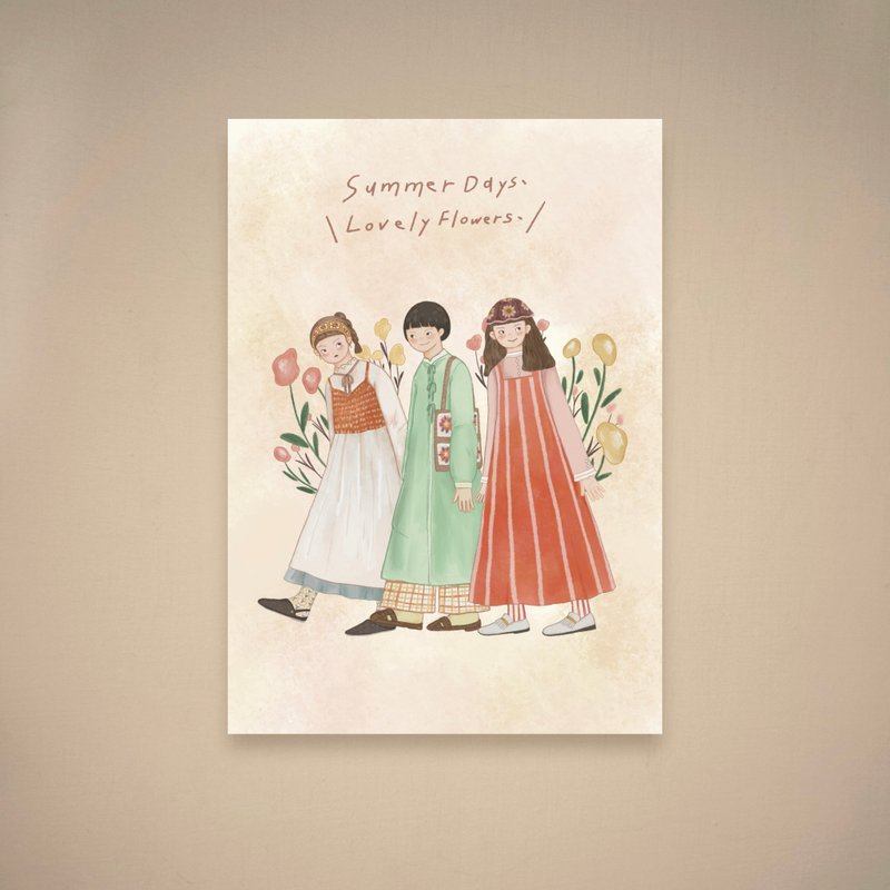 Flower Girls | Postcards - การ์ด/โปสการ์ด - กระดาษ หลากหลายสี