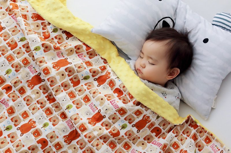 Hush Baby手工樂樂被/四季空調安撫毯(熊 黃) - 嬰兒床/床圍/寢具 - 其他材質 多色