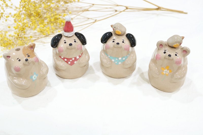 Christmas animal pottery - Stuffed Dolls & Figurines - Pottery Gold