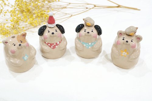 阿囡陶器A-Nan Handmade 聖誕小動物 組合式陶偶