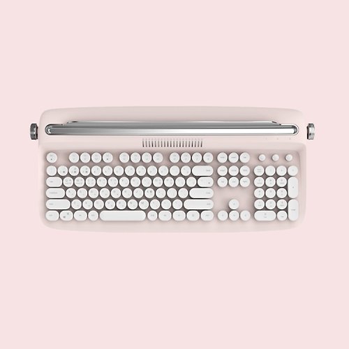 actto actto 復古打字機無線藍牙鍵盤 - 玫瑰粉 - 數字款