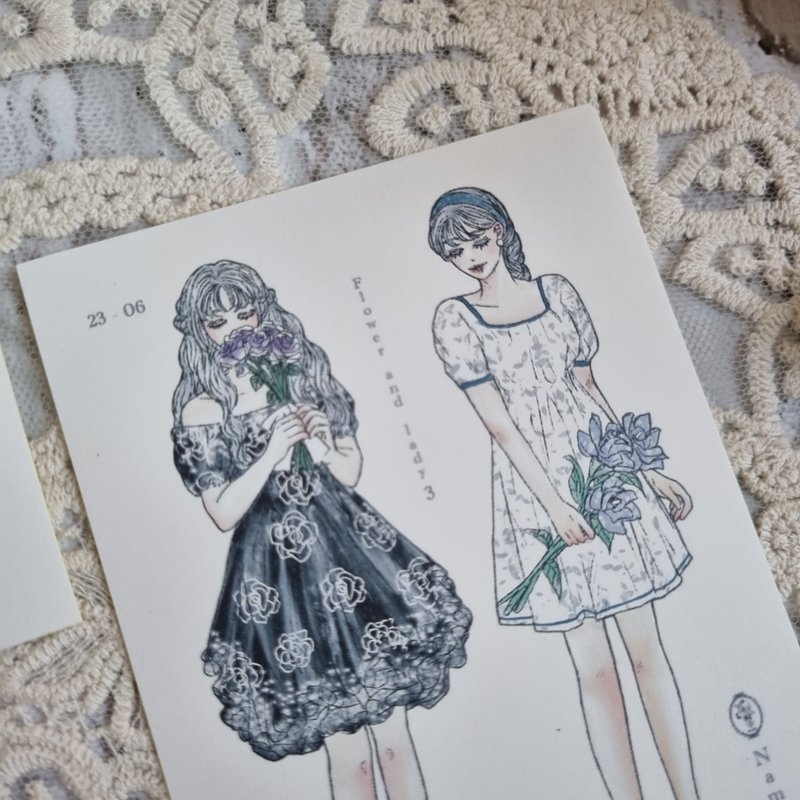 花與女士 3 - 貼紙 - 紙 