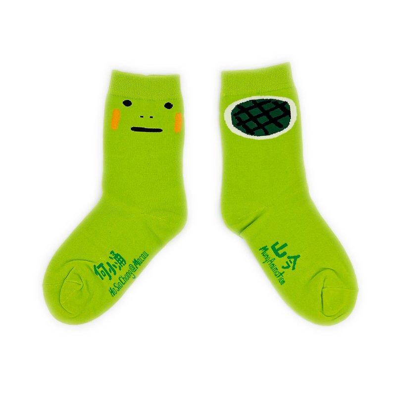 何小涌龜襪 大人中童小童尺寸 - 襪子 - 棉．麻 綠色