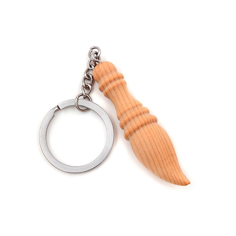 Taiwan cypress wood Wenchang pen key ring | accept lettering prayer gold list title a blessing pen for a performance fortune - Keychains - Wood Gold
