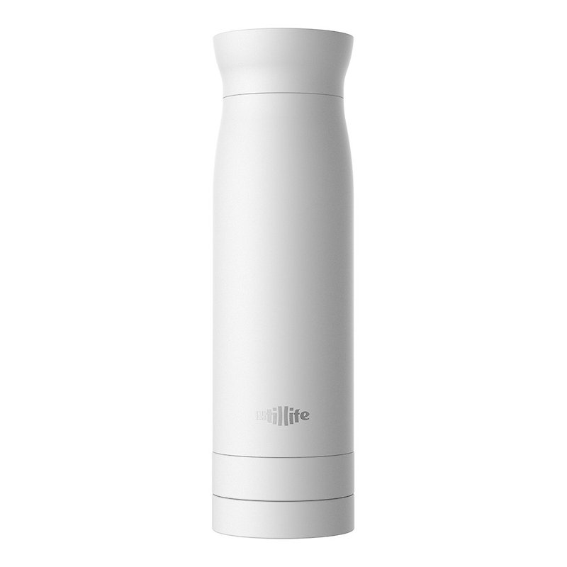 加拿大 utillife Grab-n-Go 收納夾層保溫杯/冰川白/420ml - 水壺/水瓶 - 其他金屬 白色