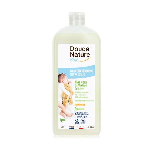Douce Nature地恩 法國有機洗沐/有機保養用品 Douce Nature地恩 嬰兒洗髮沐浴精1L