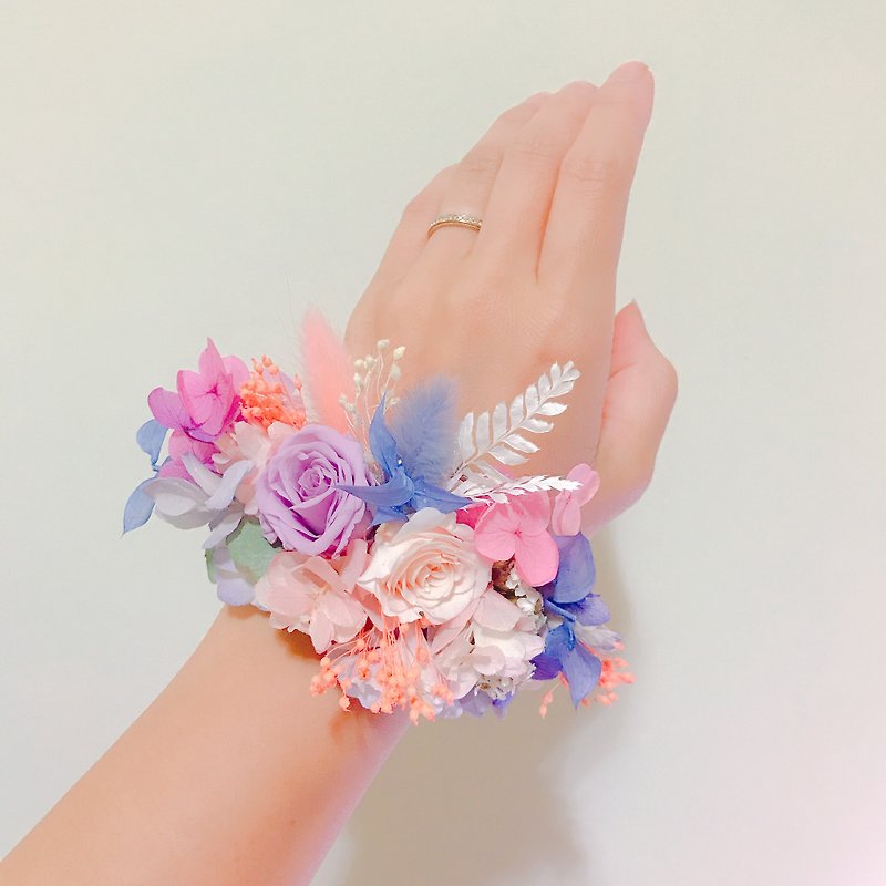 [Tenderness is like water-wedding wrist flowers] dry flowers wrist flowers bridesmaid self-service wedding dress - ช่อดอกไม้แห้ง - พืช/ดอกไม้ 