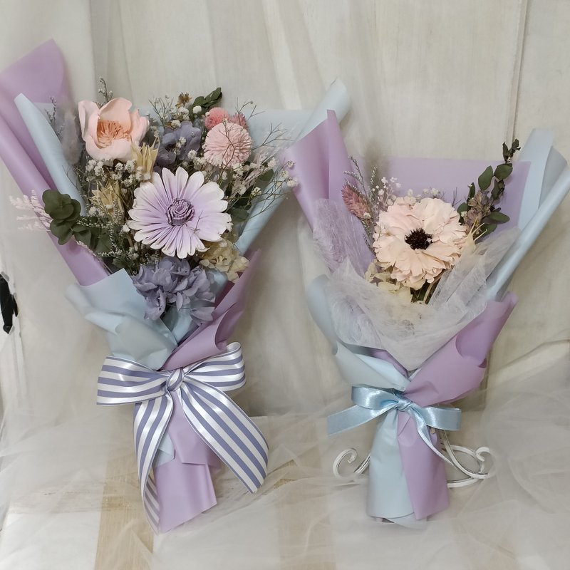 Valentine's Day Gift Bouquet Sola Dried Flower Graduation Bouquet Opening Store Home Decoration Retirement Seven - Dried Flowers & Bouquets - Plants & Flowers Purple