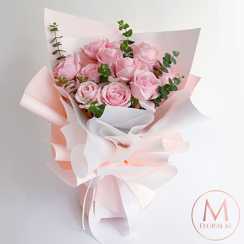 Empress Eugenie roses bouquet - จัดดอกไม้/ต้นไม้ - พืช/ดอกไม้ สึชมพู