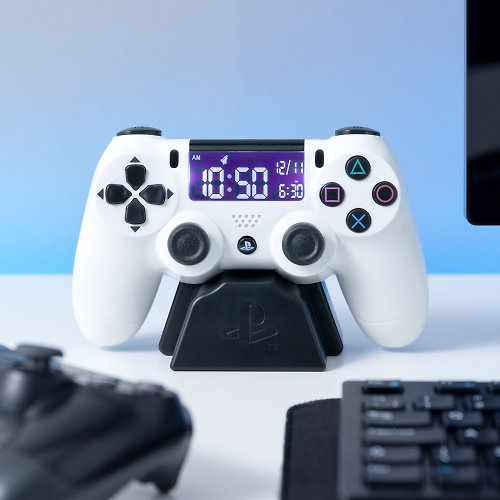 Paladone UK 【生日或畢業禮物】官方授權Playstation白色手掣造型鬧鐘