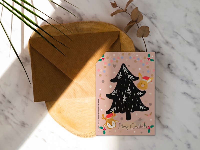Simple Blessings [CM22025] Rococo Strawberry Christmas Card Handmade Postcard with Envelope - การ์ด/โปสการ์ด - กระดาษ 
