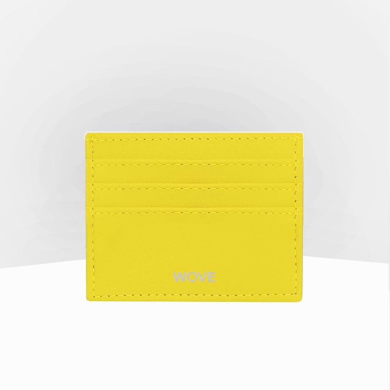 WOVE - Card Holder (Flat Texture) in Lemon - Other - Faux Leather Yellow