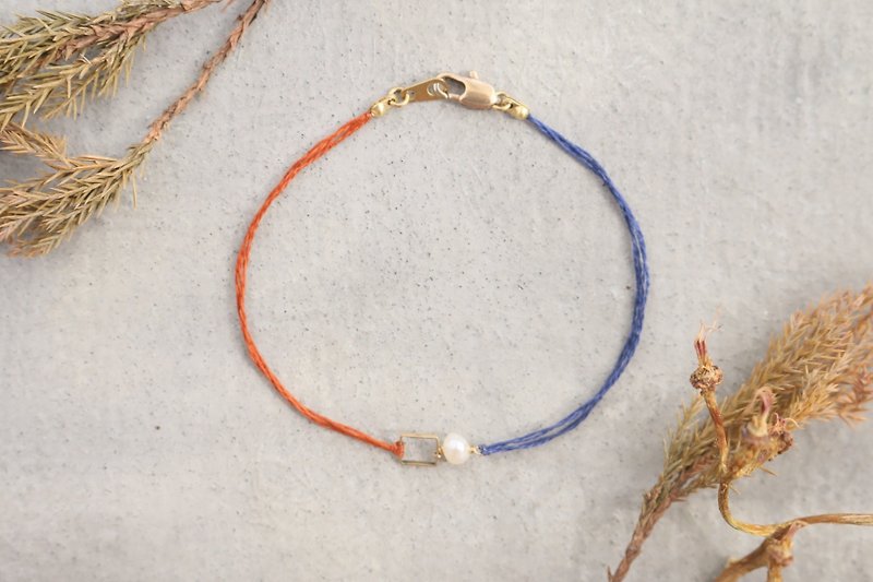 <☞ HAND IN HAND ☜> natural pearl - soft bracelet (0770) - Bracelets - Other Materials Blue