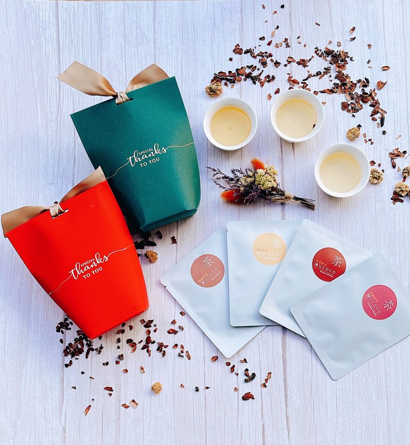 Cacao Tea Gift Bag - 60 Wedding Gift Bags - Tea - Fresh Ingredients Red