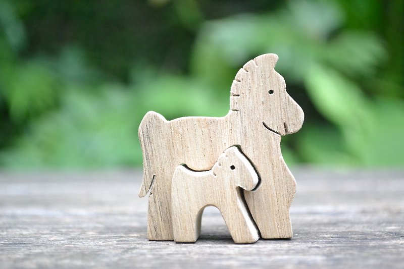 A pony trying to keep up with its mother. handmade woodwork - Items for Display - Wood 