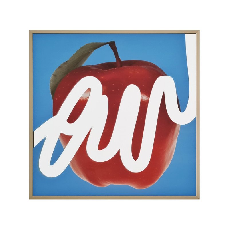 Mirror - Apple with drawing_BLUE/ 40cm x 40cm - 其他 - 玻璃 藍色