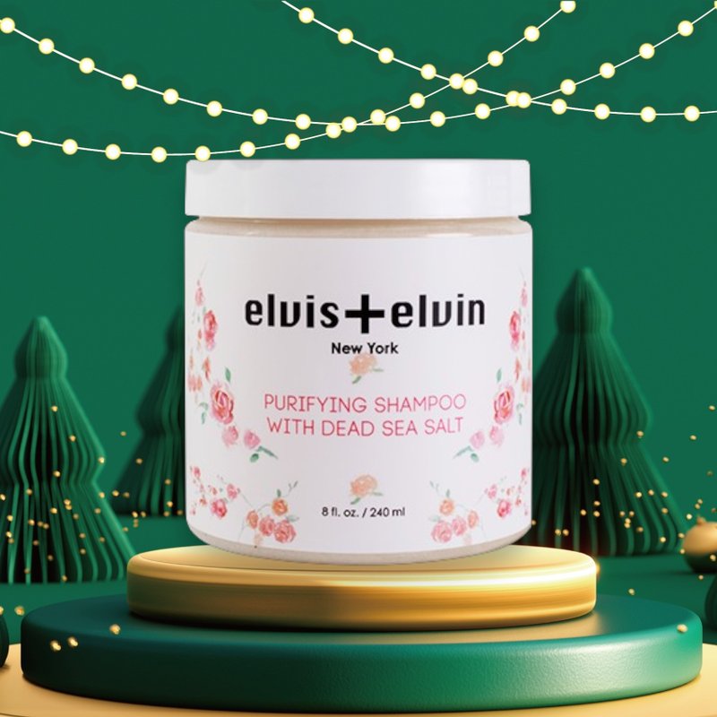 【elvis+elvin】Moisturizing Rose Sea Salt Scalp Care Shampoo - แชมพู - วัสดุอื่นๆ ขาว