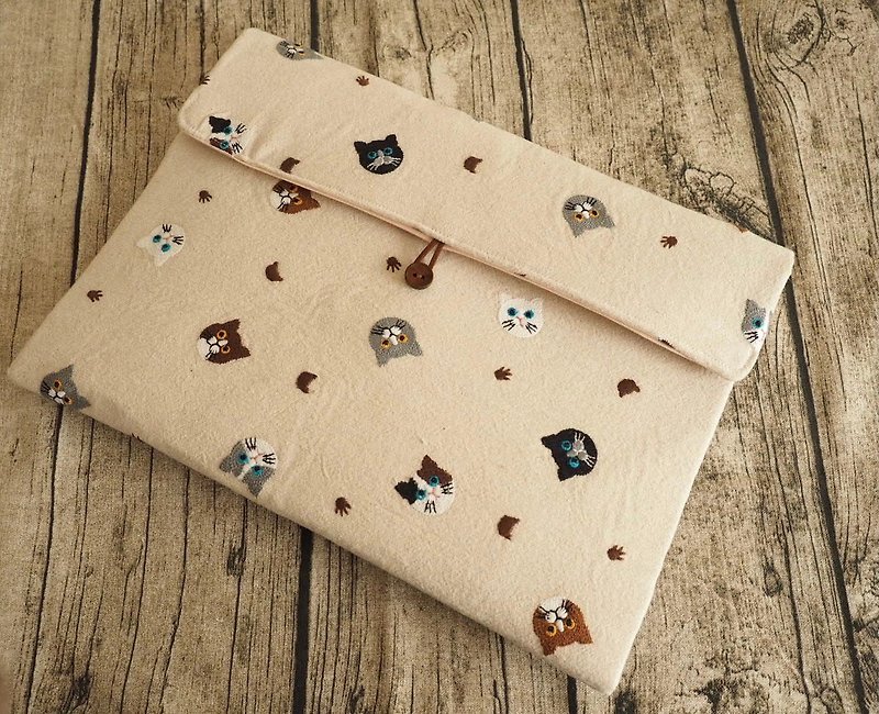 Handmade Kindle Tablet laptop protection case - Laptop Bags - Cotton & Hemp Khaki