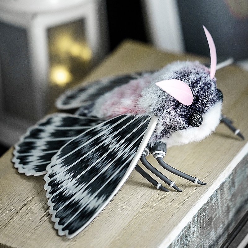 Gray moth plush doll - make to order - Stuffed Dolls & Figurines - Polyester Gray