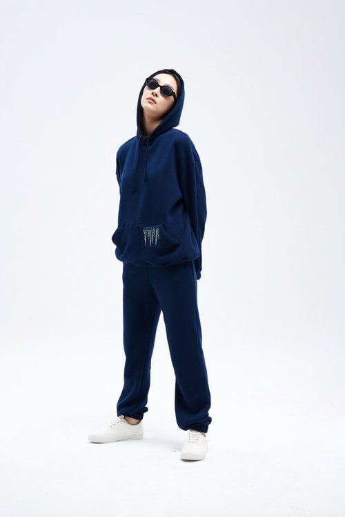 Japanese Cotton Soft Cotton Trousers - Midnight Blue - Shop yuka ...