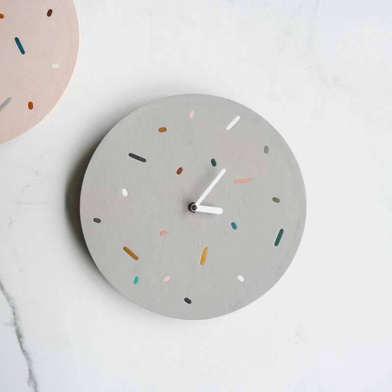 Terrazzo Leather Clock | Multicolor - นาฬิกา - หนังแท้ หลากหลายสี