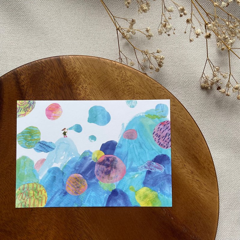 [Blow bubbles] hand-painted postcard gifts/illustrations - Cards & Postcards - Paper Multicolor