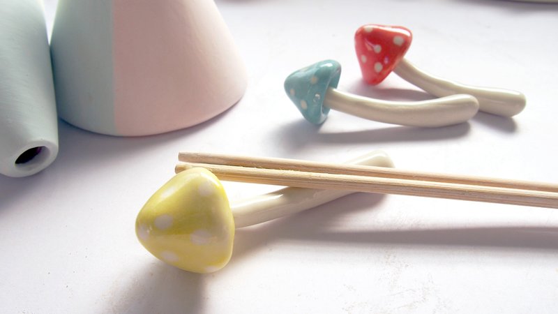 Mushroom Pop  Chopsticks  l ceramics l May&Clay Ceramics Studio - 花瓶/花器 - 陶 多色