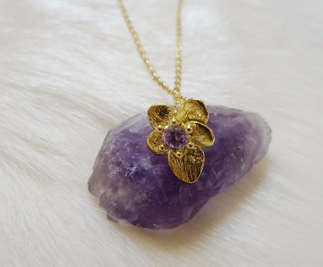 すみれネックレス Harajuku kawaii Girly Vintage antique - ショップ