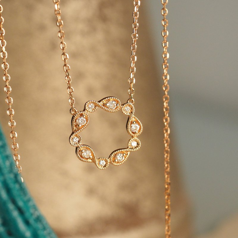 18K Gold The Diamond Wreath Necklace - สร้อยคอ - เครื่องประดับ 