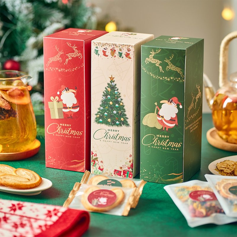 [Company Christmas gift box recommendation] Christmas rectangular gift box can be added with company logo and Christmas card - Tea - Other Materials 