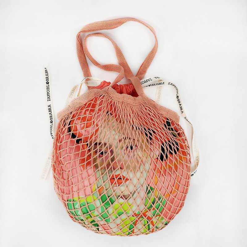 Double layers Cotton Tote Mesh Shopping String Net bag - กระเป๋าถือ - ผ้าฝ้าย/ผ้าลินิน 