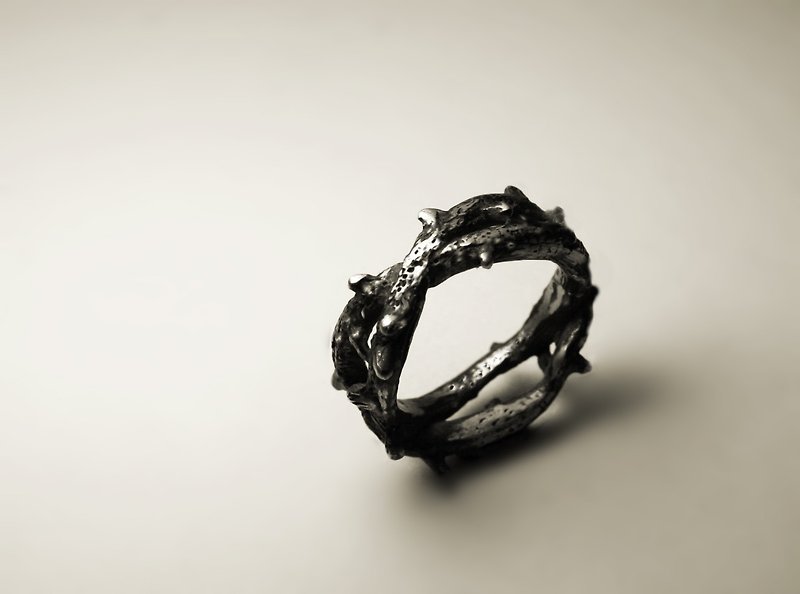 荊棘戒指 - 戒指 - 其他金屬 銀色