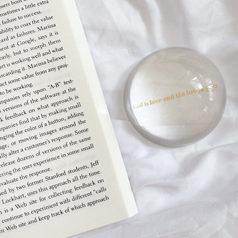 JIN CHA GOD Crystal Ball Paperweight God is love and he loves you - Other - Crystal Transparent