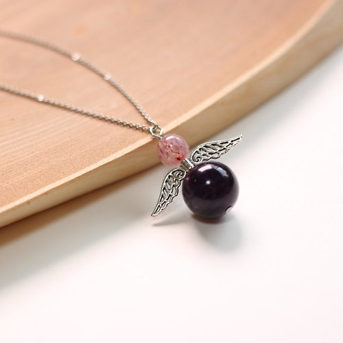 Hoshino Jewelry Kan 客製訂製/天上使者/紫晶/草莓晶/天然/水晶/項鏈/耳環/手作020403