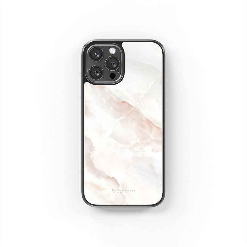 環保 再生材料 iPhone 三合一防摔手機殼 象牙白大理石紋 - 手機殼/手機套 - 環保材質 