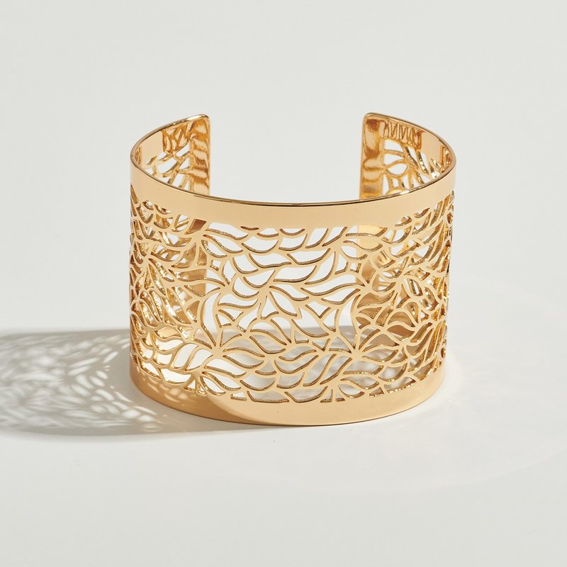 Can. Flower dance carved sleeve bracelet (three colors in total) - Bracelets - Copper & Brass Gold