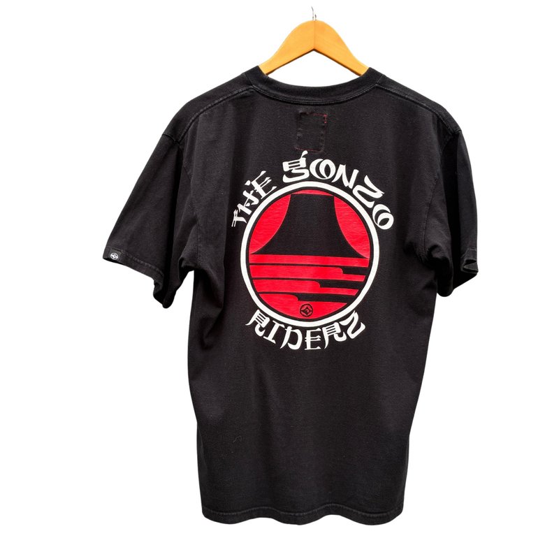 Vintage Gonzo Surf Chigasaki Riders Black T-Shirt - 男 T 恤 - 棉．麻 黑色