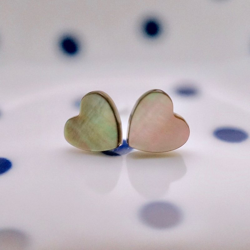 ITS-287 [earrings series minimalist natural stone] black butterfly heart-shaped earrings earrings - Earrings & Clip-ons - Gemstone Silver