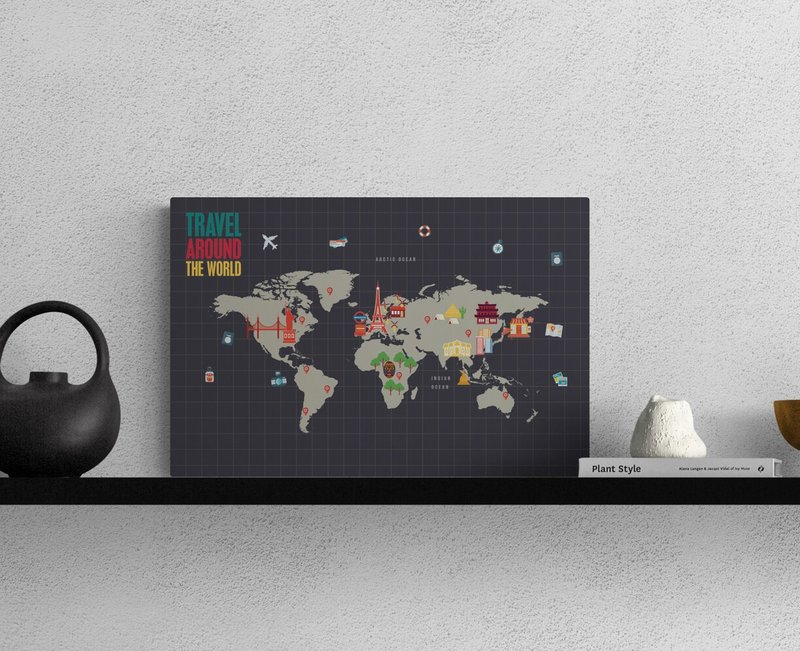 Magnetic Board  Travel around the world - Wall Décor - Other Materials Multicolor