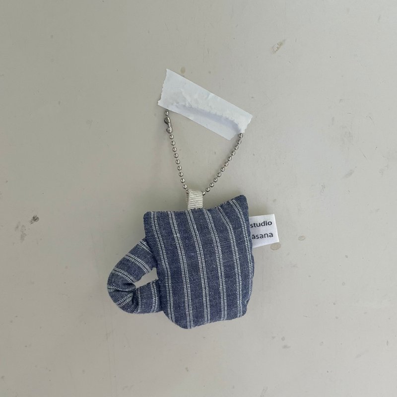 #6 motif key ring - tea cup - Keychains - Cotton & Hemp Multicolor