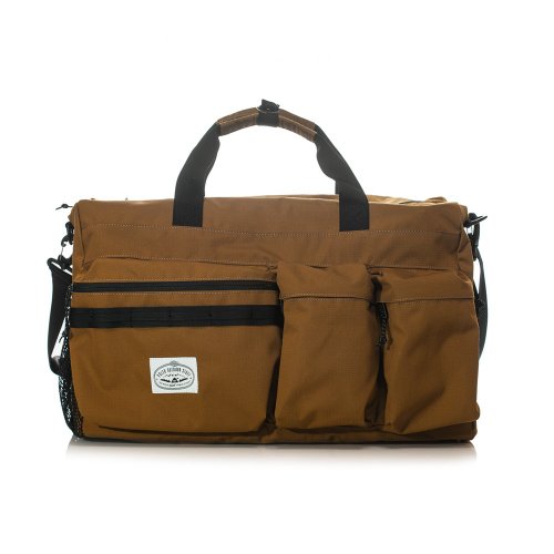 POLER 臺灣總代理 POLER BOSTON TRAVEL BAG 波士頓旅行袋/行李箱掛包/附背帶 /棕