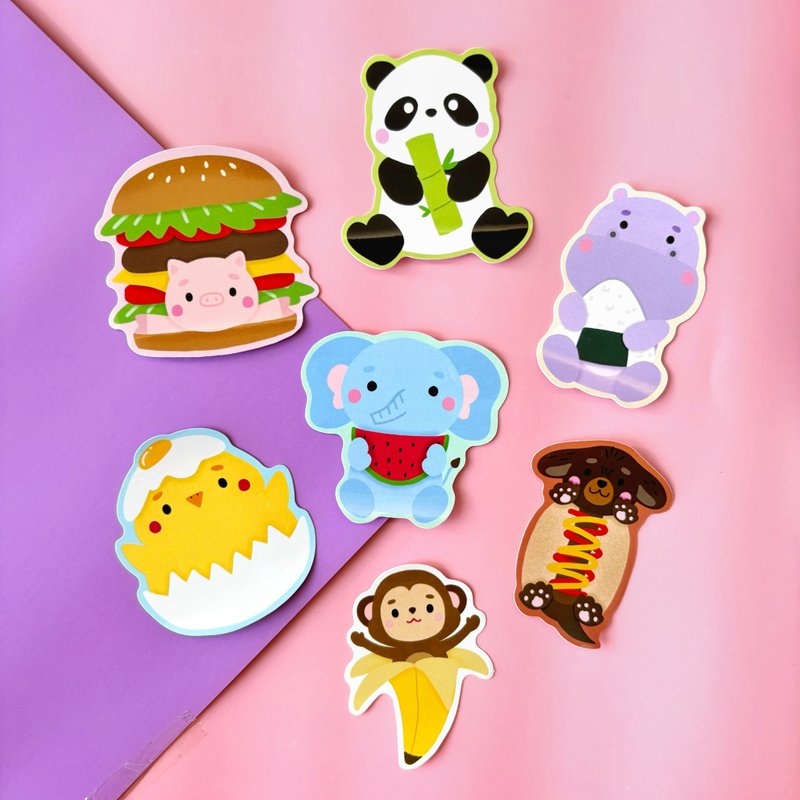 animal single sticker - สติกเกอร์ - วัสดุกันนำ้ หลากหลายสี