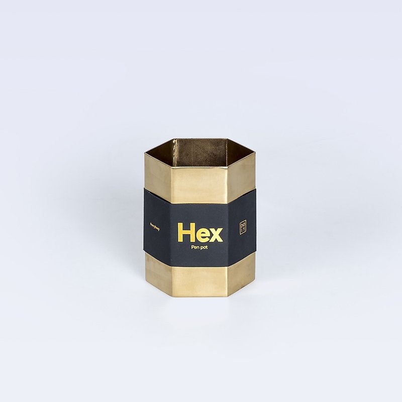 [New] DOIY HEX hexagonal Bronze pen - กล่องใส่ปากกา - โลหะ สีทอง