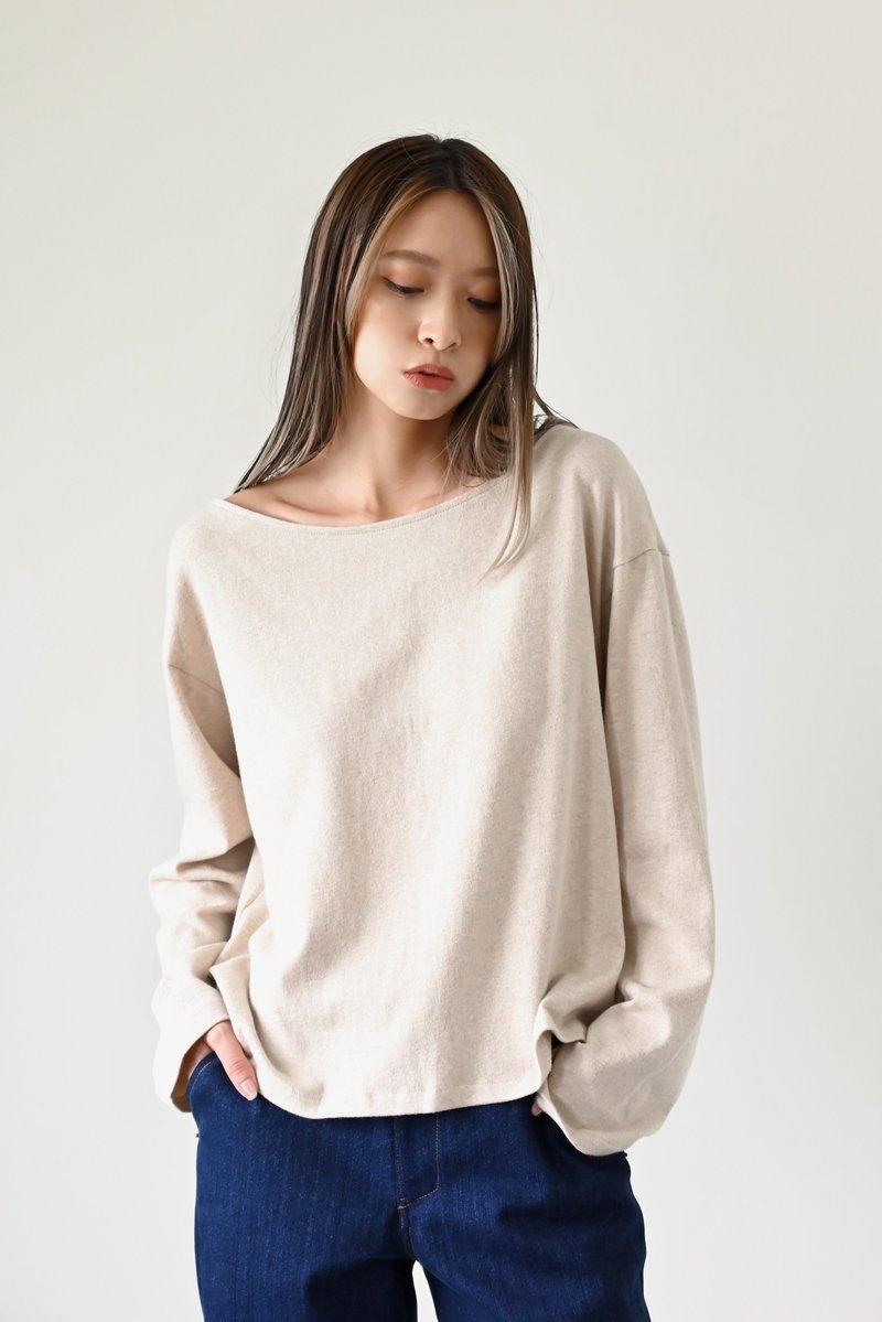 Shan Yong Knitted One-Neck Loose Casual Top (Two Colors) - Women's Sweaters - Cotton & Hemp 