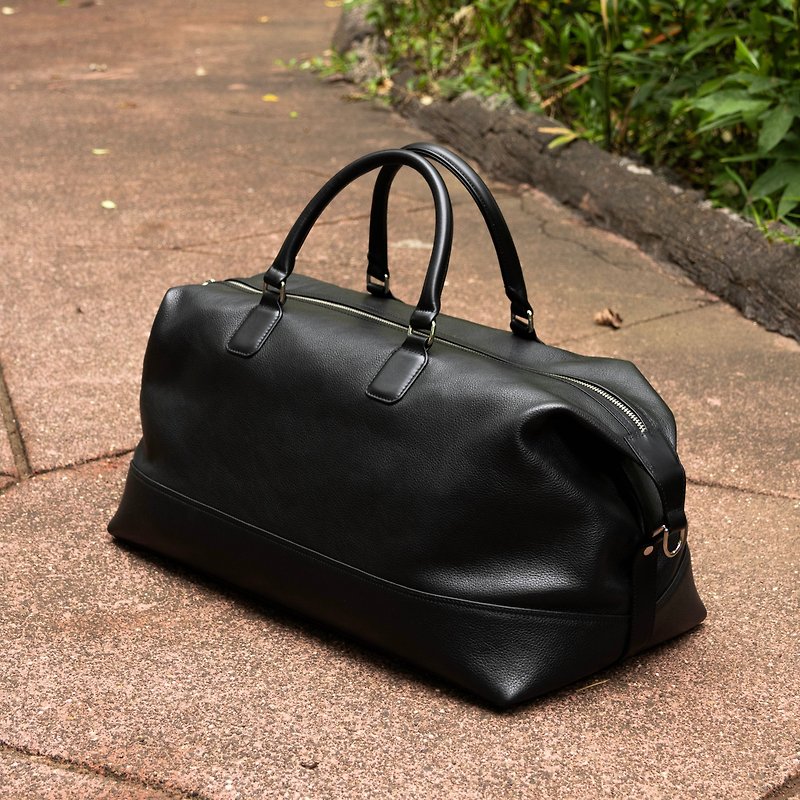 Leather Duffel Bag for Men, Leather Weekender Bag - 公事包 - 真皮 黑色